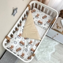 Set lenjerie de schimb pentru patut bebe 3 piese Teddy bej (3)